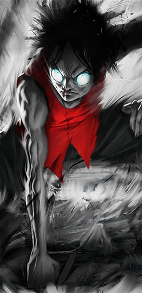 One Piece angry, anime, black, blue, eyes, gray, red, ruffy, HD phone ...