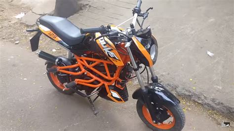 TVS Scooty Pep+ modified to look like a KTM Duke 125