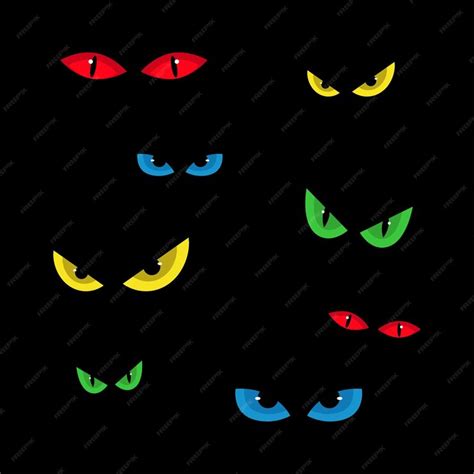 Premium Vector | Halloween monster eyes wild spooky monster eyes in the ...