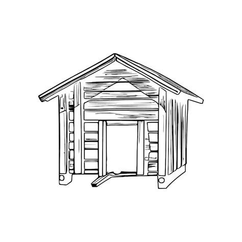 Premium Vector | Dog house coloring book dog house coloring page black ...