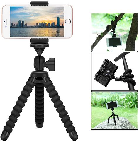 ZTON Mini Cell Phone Flexible Tripod Holder, Adjustable Mobile Phone ...