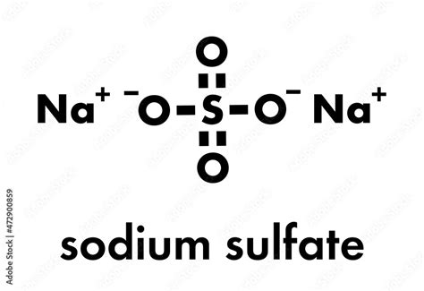 Sodium sulfate, chemical structure. Skeletal formula. Stock Vector ...