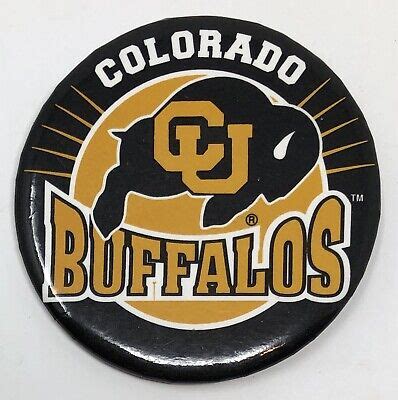 University of Colorado CU Buffs Buffaloes Football black & gold Pinback ...