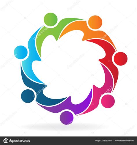 Teamwork Unity People Holding Hands Vector Logo Design Stock Vector by ...