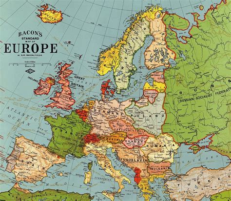 1923 Old Europe Map Printable Digital Download.vintage Europe - Etsy