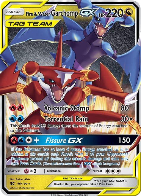 Fire & Water Garchomp GX Tag Team Custom Pokemon Card | Pokemon cards ...