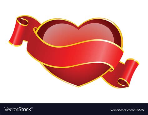 Ribbon heart Royalty Free Vector Image - VectorStock