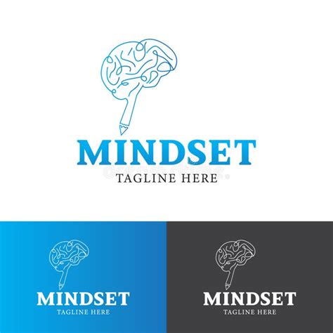 Mindset Logo Design Template. Hard Brain Work Logo Stock Vector ...