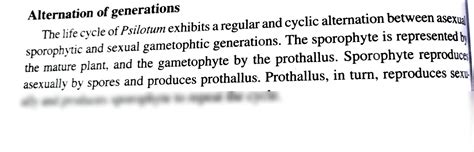 SOLUTION: Psilotum life cycle - Studypool