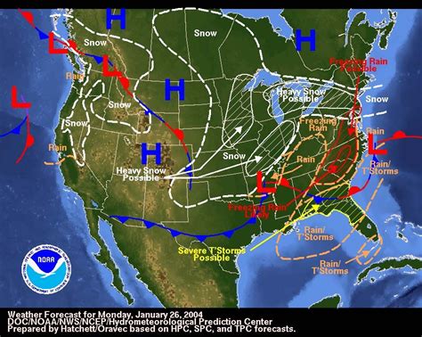 Forecast for Jan. 26, 2004 | Earth weather, Weather map, Storm forecast