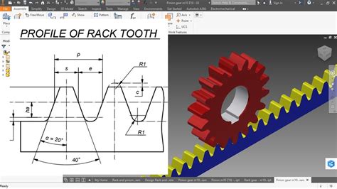 Design Rack and pinion gear drive | Autodesk Inventor - YouTube