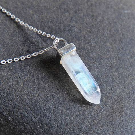 Moonstone Crystal Point Pendant - Pure Crystal! // Tiny Rituals