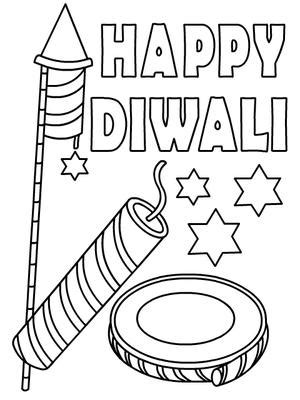 Free Printable Diwali Coloring Cards Cards, Create and Print Free ...