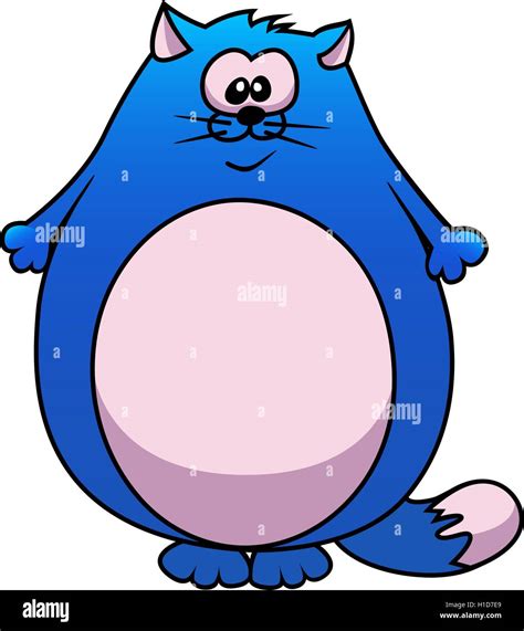 blue cartoon fat cat Stock Vector Image & Art - Alamy