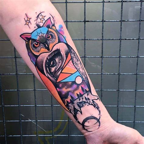 12+ Best Watercolor Owl Tattoo Designs | PetPress