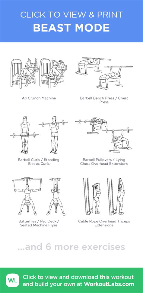 BEAST MODE – click to view and print this illustrated exercise plan ...