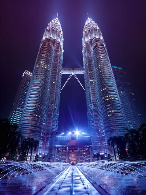 Kuala Lumpur KLCC Petronas Towers Malaysia City Center Fountains Front ...