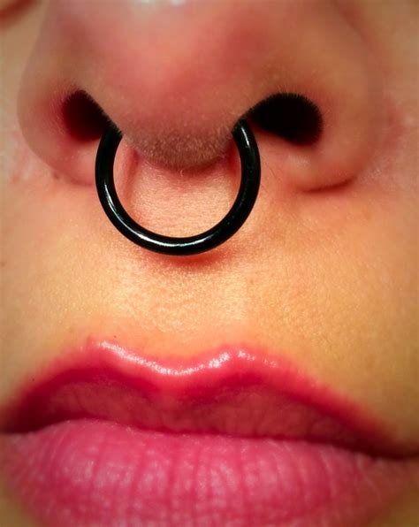 Items similar to Large Black 14 Gauge Thick Septum Ring / 14g Fake ...