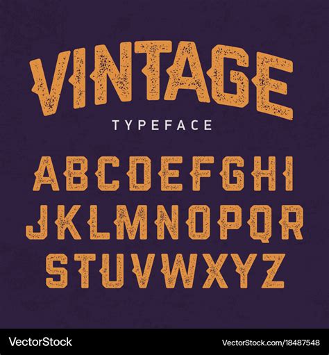 Vintage typeface retro style font Royalty Free Vector Image