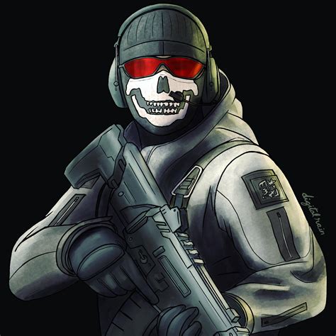 My digital drawing of Ghost from the Call of Duty games : drawing