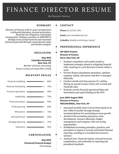 Finance Director Resume - Sample & Tips