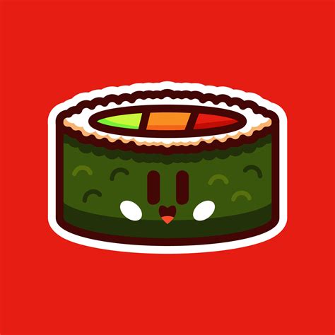 sushi roll cartoon vector illustration 9514635 Vector Art at Vecteezy