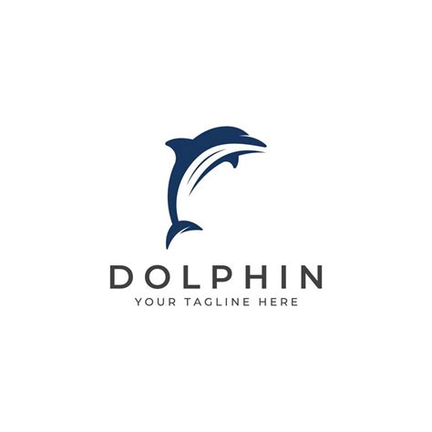 Dolphin logo. Dolphin jumping on the waves of sea or beach. With vector ...