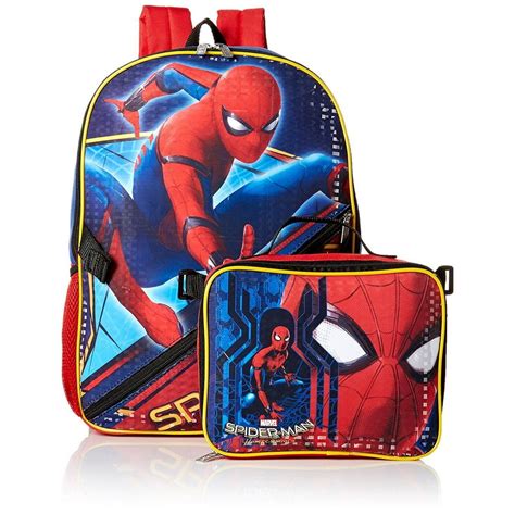 Licensed - Spiderman Homecoming Boys School Backpack Lunch Box SET Book ...