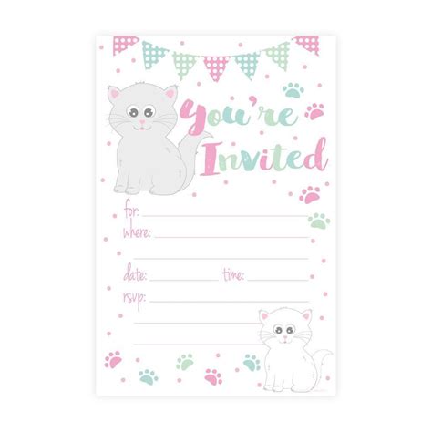 Kitty Cat Birthday Party Invitations #CatParty | Cat birthday party ...