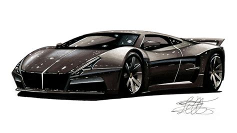 Concept Supercar Drawing - Time Lapse - YouTube