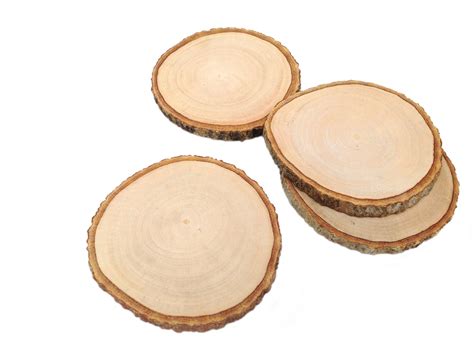 Rustic Wood Coasters Wood Slice Coasters Tree Bark Slice Tree Slices ...