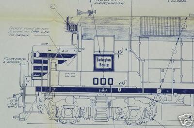 Old Blueprint from EMD for CB&Q GP30 Paint Job 1962 | #31205792