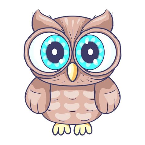 Cute little owl cartoon | Premium Vector