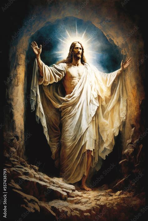 Jesus Christ Resurrection Illustration, Happy Ascension Day, Generative ...