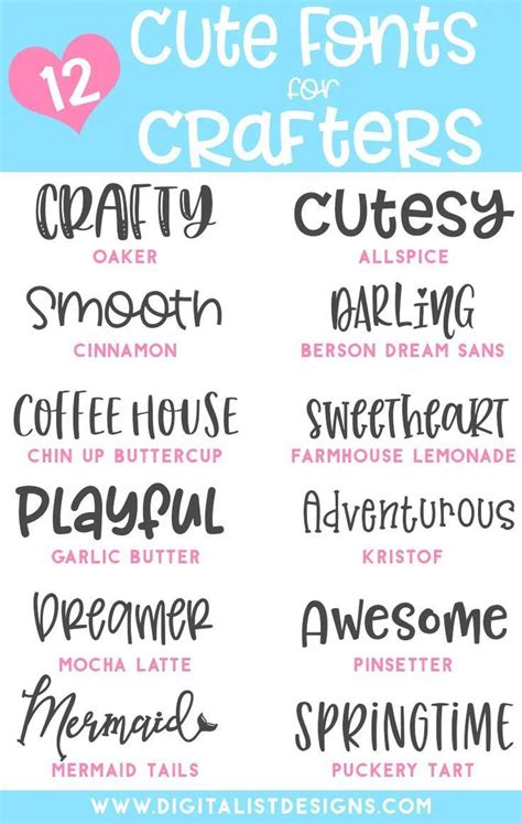 12 adorably cute fonts for crafters – Artofit