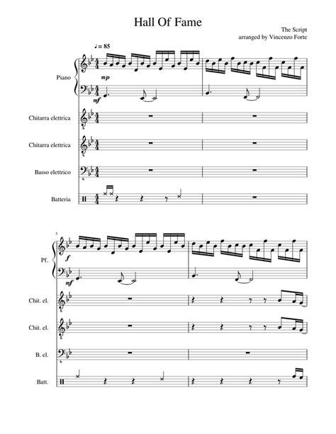 Hall Of Fame (accompaniment for band) Sheet music for Piano, Guitar ...