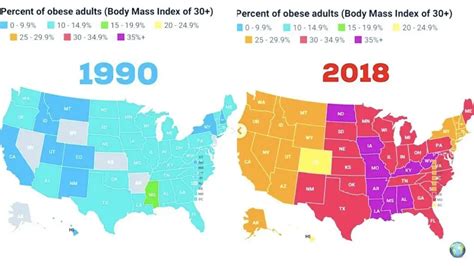 Yearly Obesity By State Map