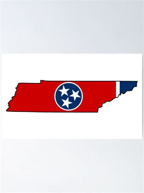 "Tennessee State Outline Flag" Poster by tennessee-carly | Redbubble