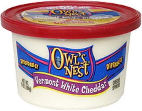 Owls Nest Vermont White Cheddar Cheese Spread - 10 oz, Nutrition ...