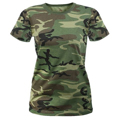 Ladies Woodland Camo Tall T-Shirt | Women's Long Fit Camouflage T-Shirt