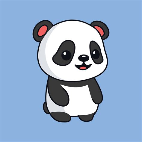 Cute baby panda cartoon character vector icon illustration. Children ...