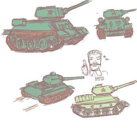 T-34 Tank Drawing by cyberanimealien on DeviantArt