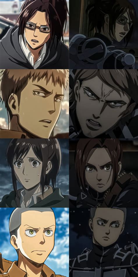 AOT CHARACTERS | season 1 vs season 4 animation | Attack on titan anime ...