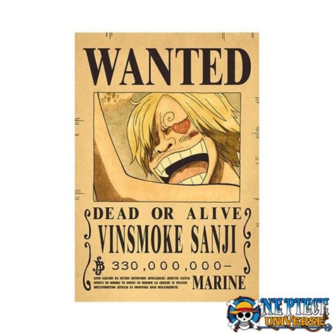 One Piece Sanji Wanted Poster Wall Decoration HOT - One Piece Universe ...