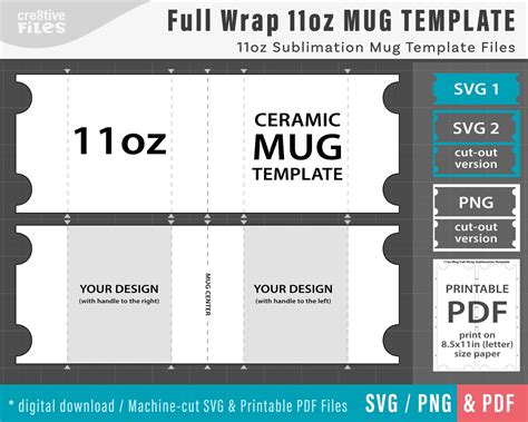 11 Oz Mug Sublimation Template / SVG PNG PDF / Printable - Etsy