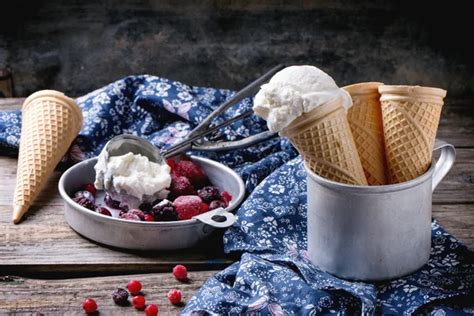 Ice cream in wafer cones Stock Photo by ©NatashaBreen 70375721