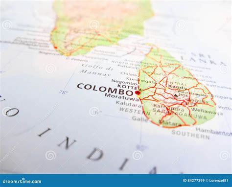 Colombo City Over a Road Map Stock Image - Image of india, streets ...