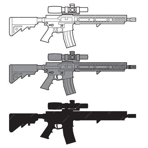 Premium Vector | Ar15 rifle gun modern weapon vector design