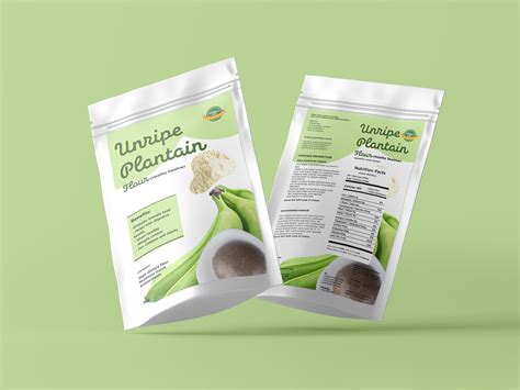 Unripe Plantain Flour food packaging design by Omoniyi Faith O. on Dribbble