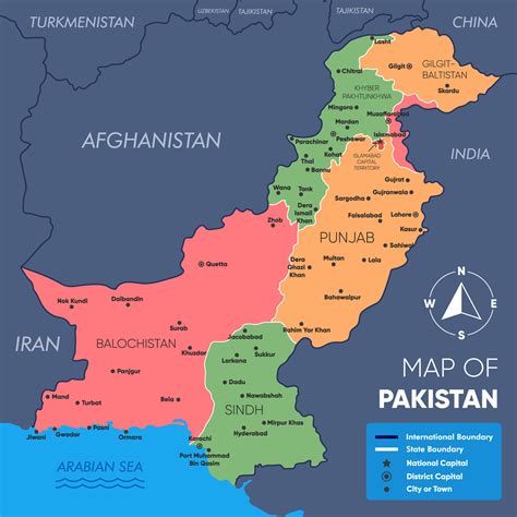 Map of Pakistan with Neighbor Countries 20919367 Vector Art at Vecteezy